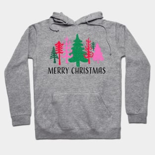 Merry Christmas greeting with whimsical trees Hoodie